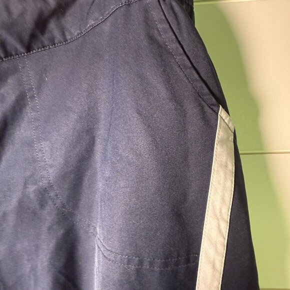 VTG Nike Wide Leg Capri Workout Pants XL (16-18) Navy with Yellow Swoosh - Picture 5 of 7